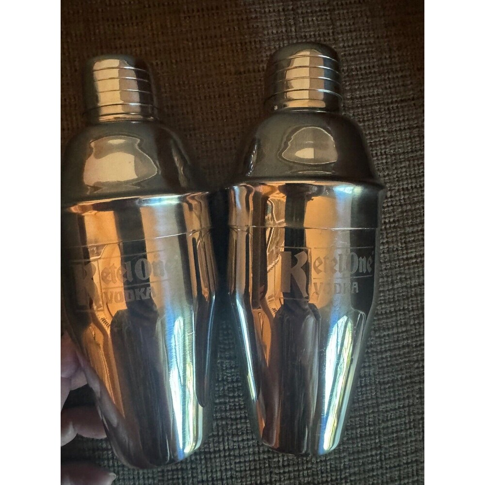 Chrome Cocktail‎ Shakers Set of 2 Ketel One Vodka 18/8 Stainless Steel